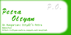 petra oltyan business card